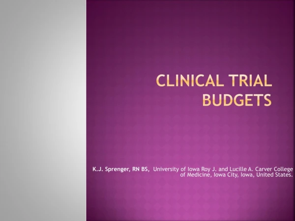 Clinical Trial Budgets