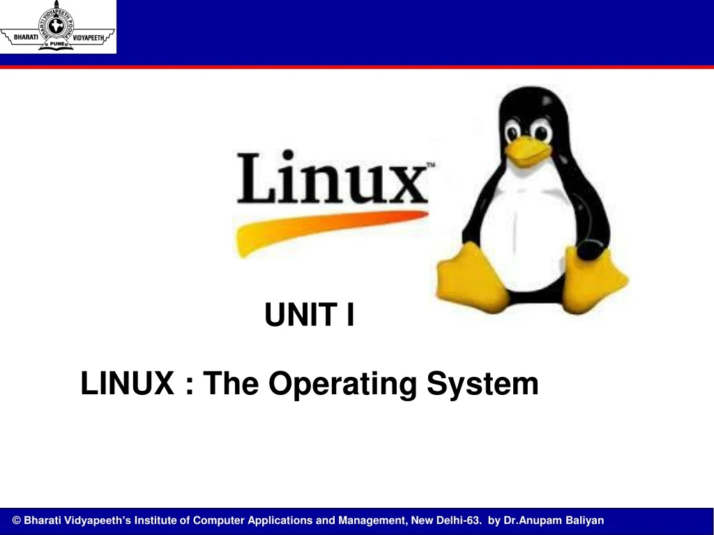 unit i linux the operating system
