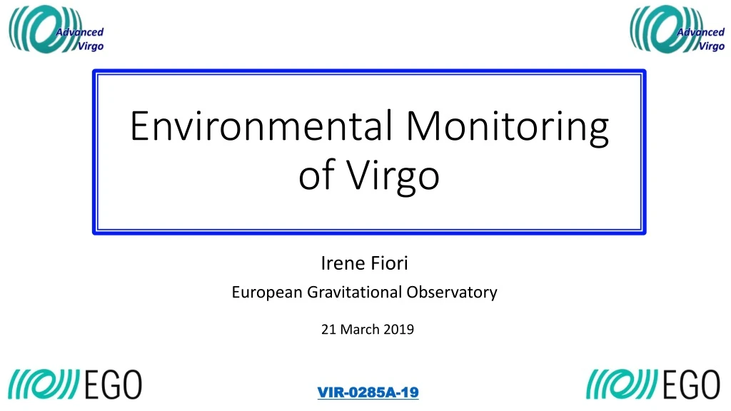 environmental monitoring of virgo