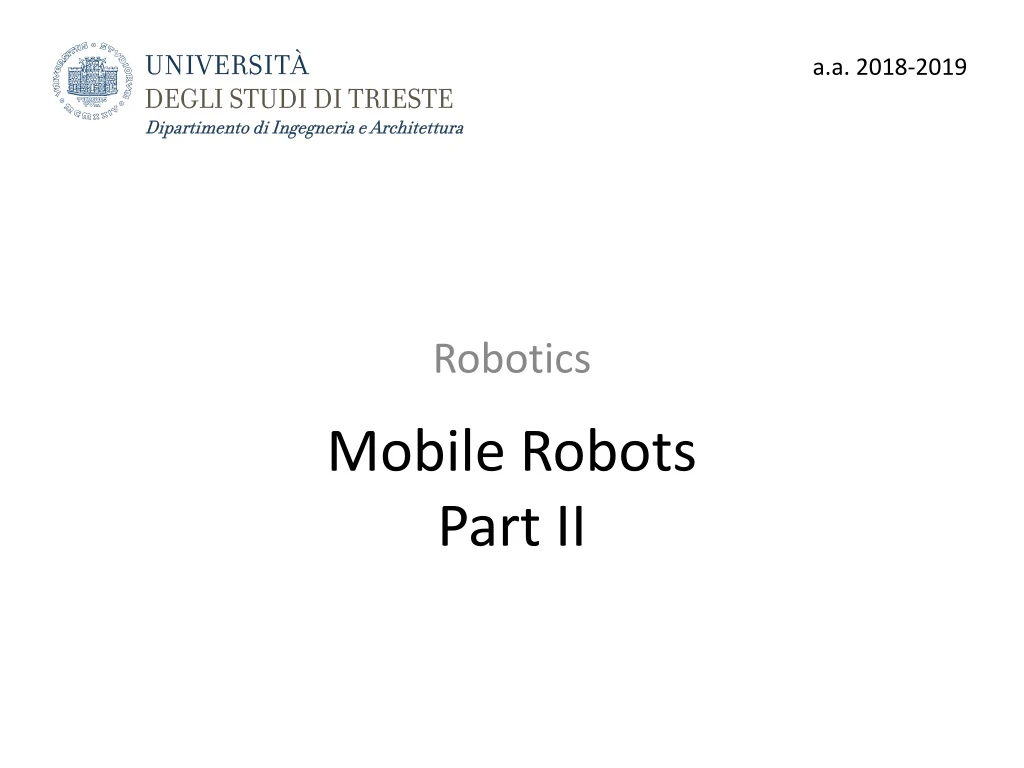mobile robots part ii