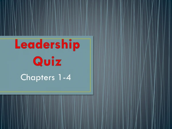 Leadership Quiz