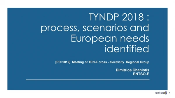 TYNDP 2018 : process , scenarios and European needs identified