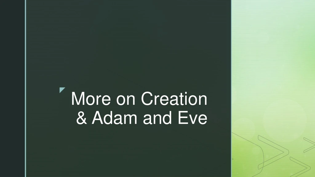 more on creation adam and eve
