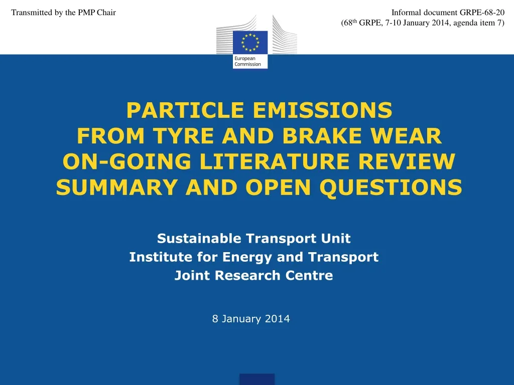 particle emissions from tyre and brake wear on going literature review summary and open questions