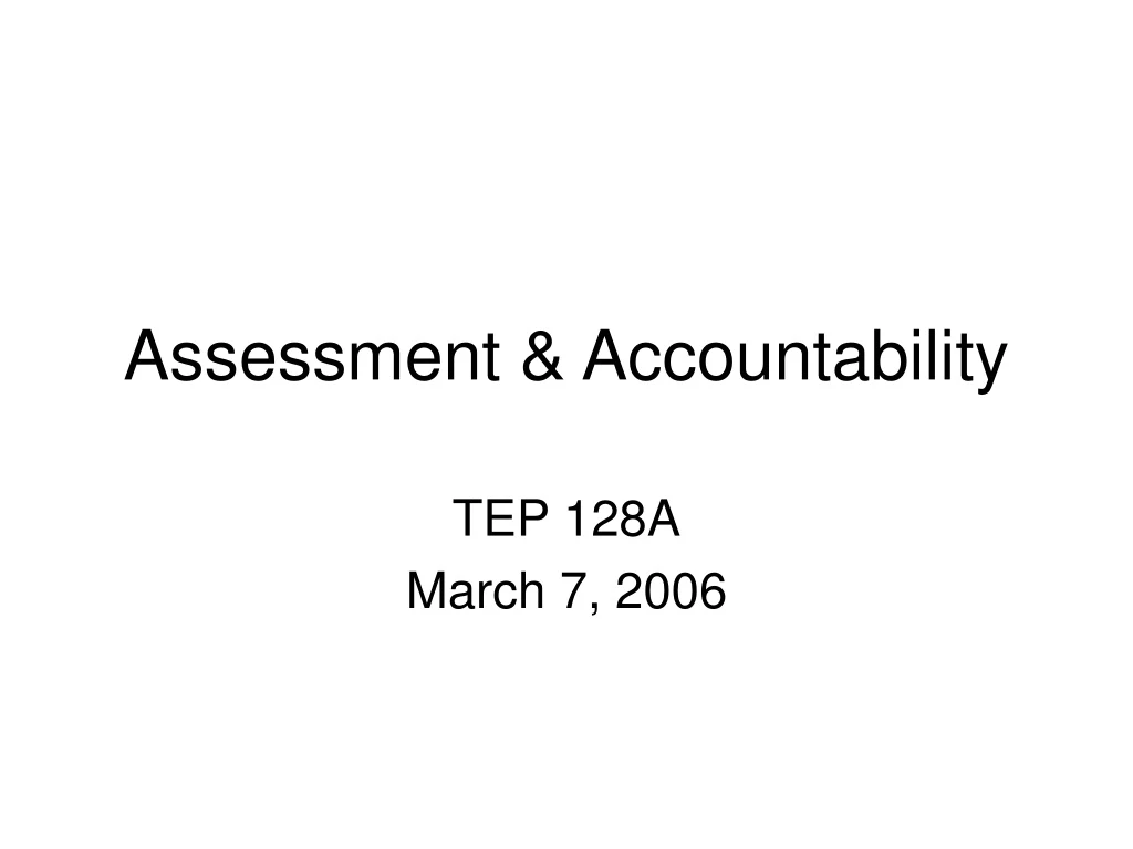 assessment accountability