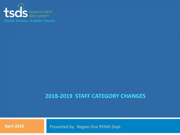 2018-2019 Staff category changes