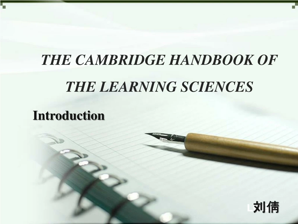 the cambridge handbook of the learning sciences
