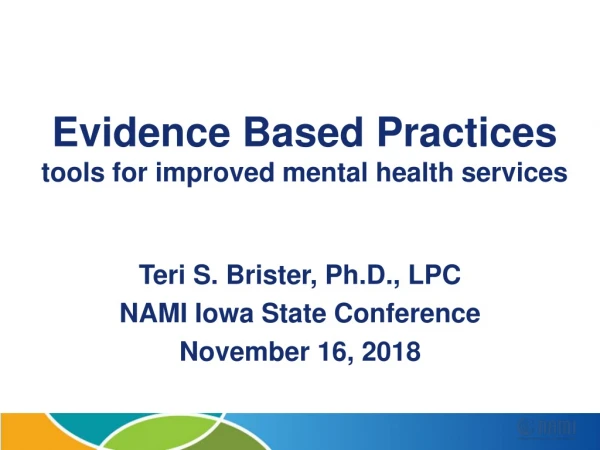 Evidence Based Practices tools for improved mental health services