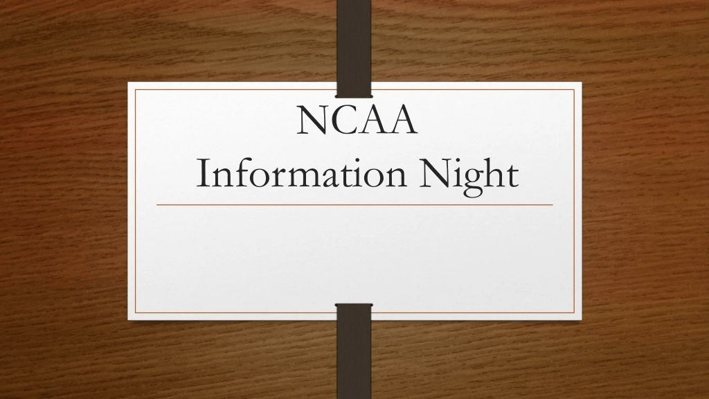 ncaa information night