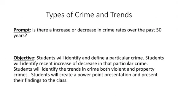 Types of Crime and Trends
