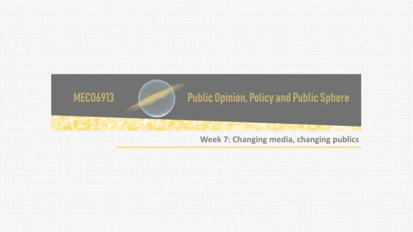 Week 7: Changing media, changing publics