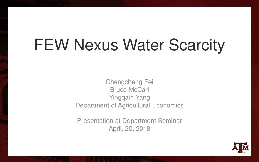 few nexus water scarcity