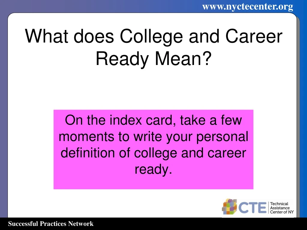what does college and career ready mean