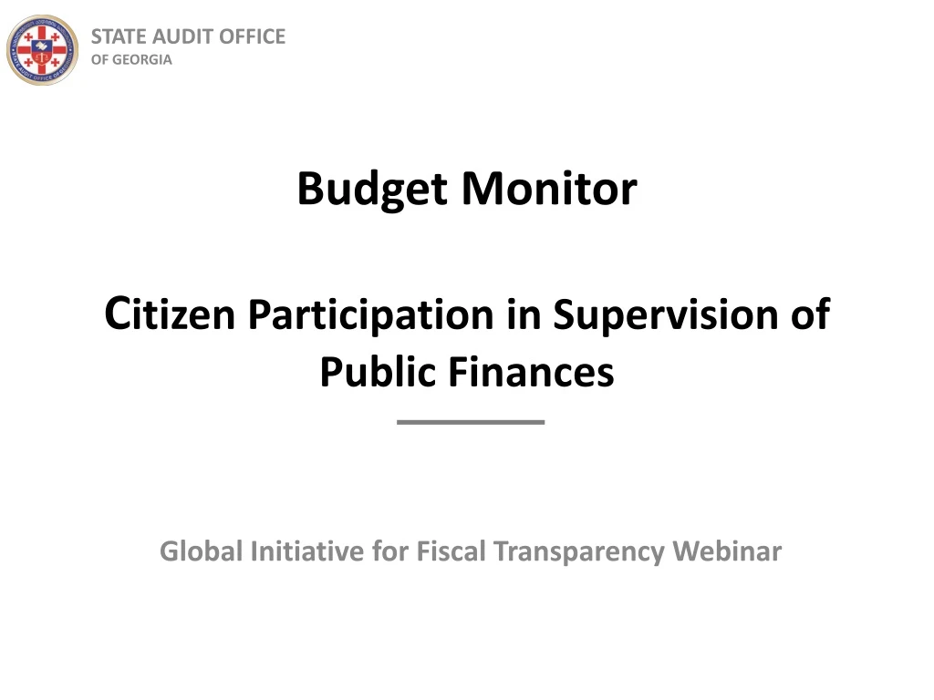 budget monitor c itizen participation in supervision of public finances