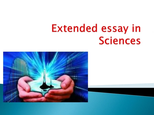 Extended essay in Sciences