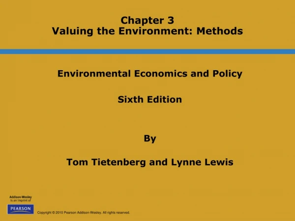 Chapter 3 Valuing the Environment: Methods