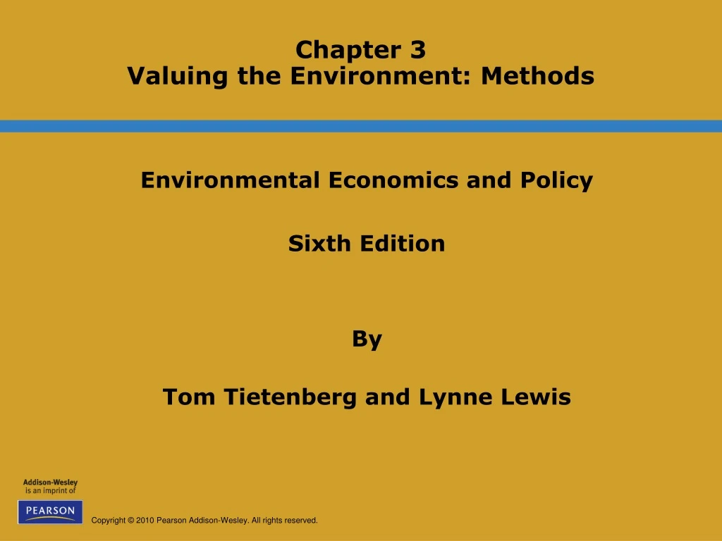 chapter 3 valuing the environment methods