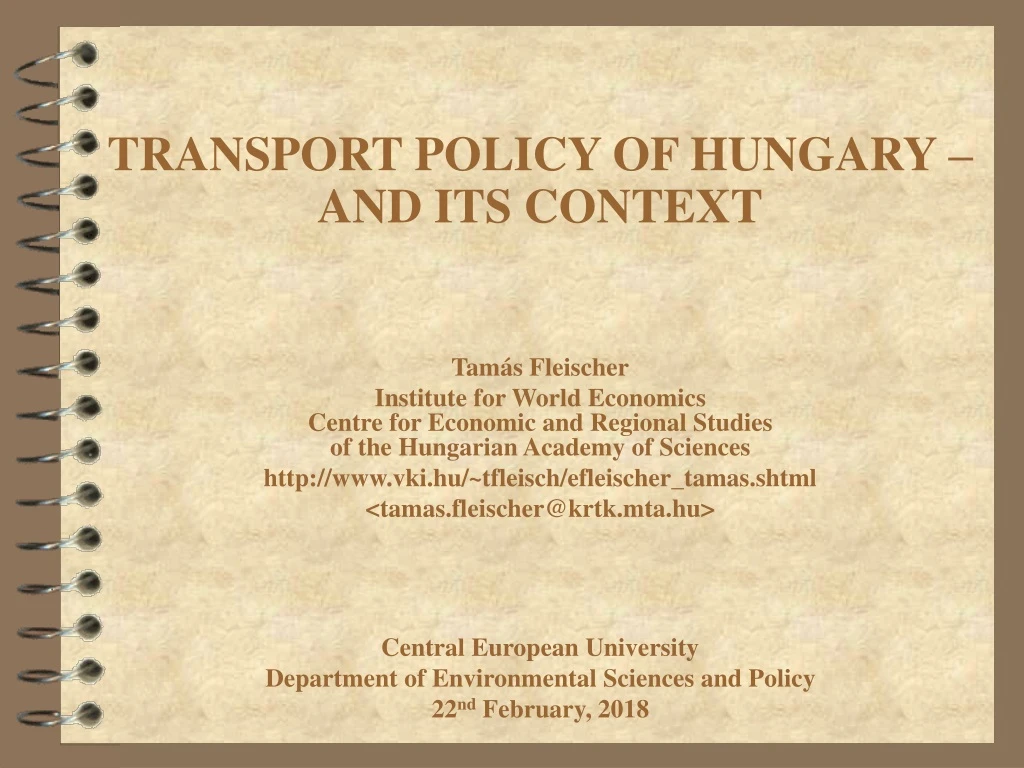 transport policy of hungary and its context