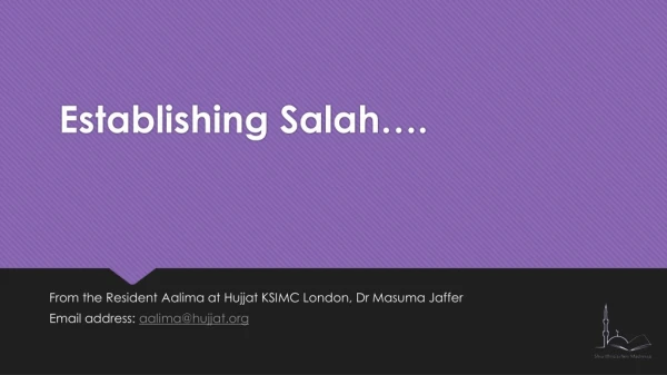 Establishing Salah….