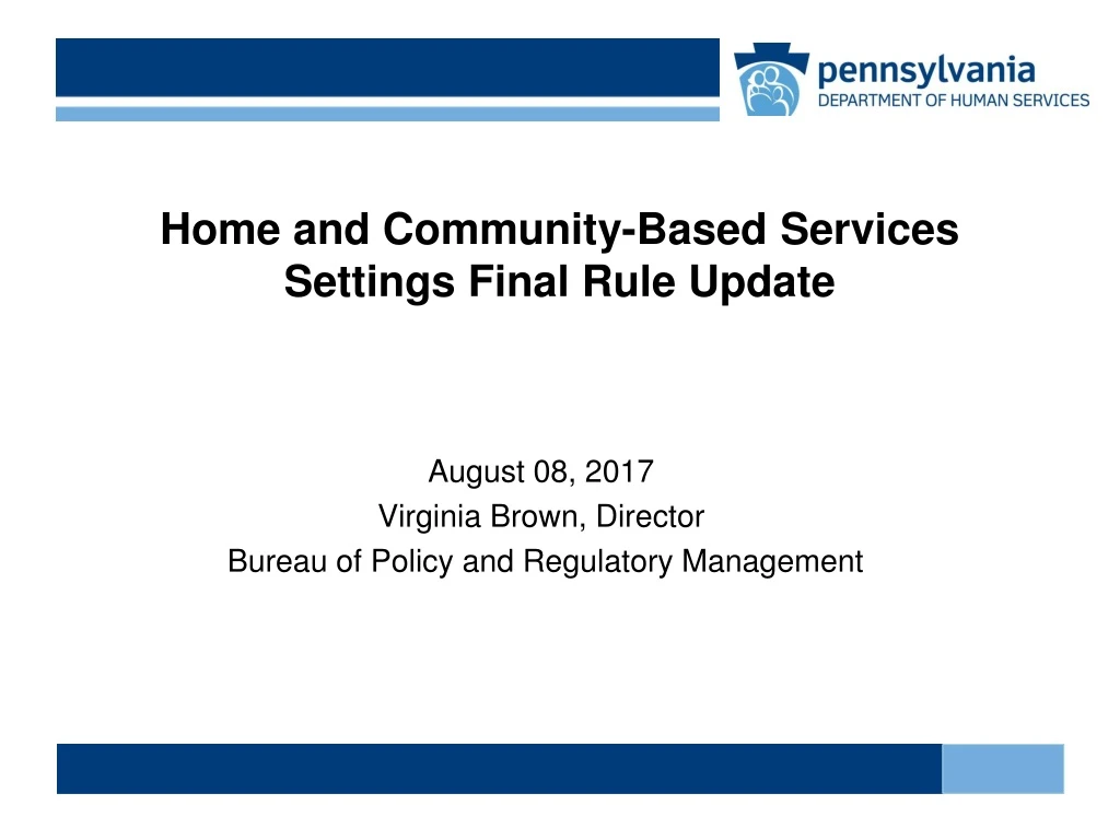 home and community based services settings final rule update