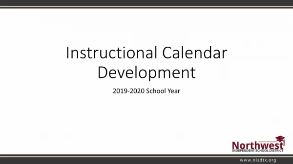 Instructional Calendar Development