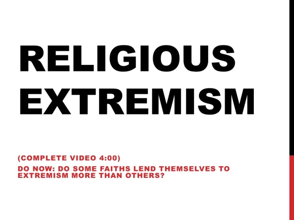 Religious Extremism