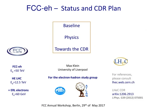 FCC-eh – Status and CDR Plan