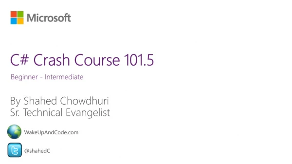 C# Crash Course 101.5