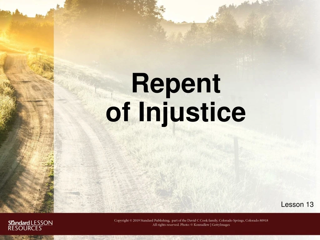 repent of injustice