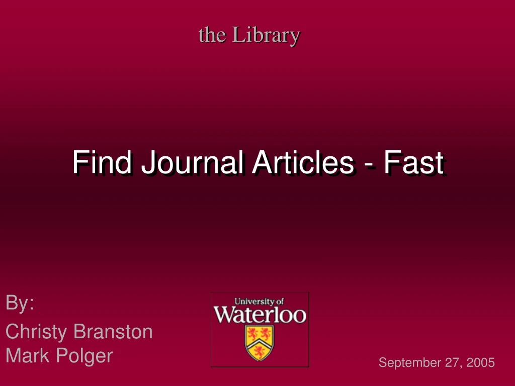 find journal articles fast