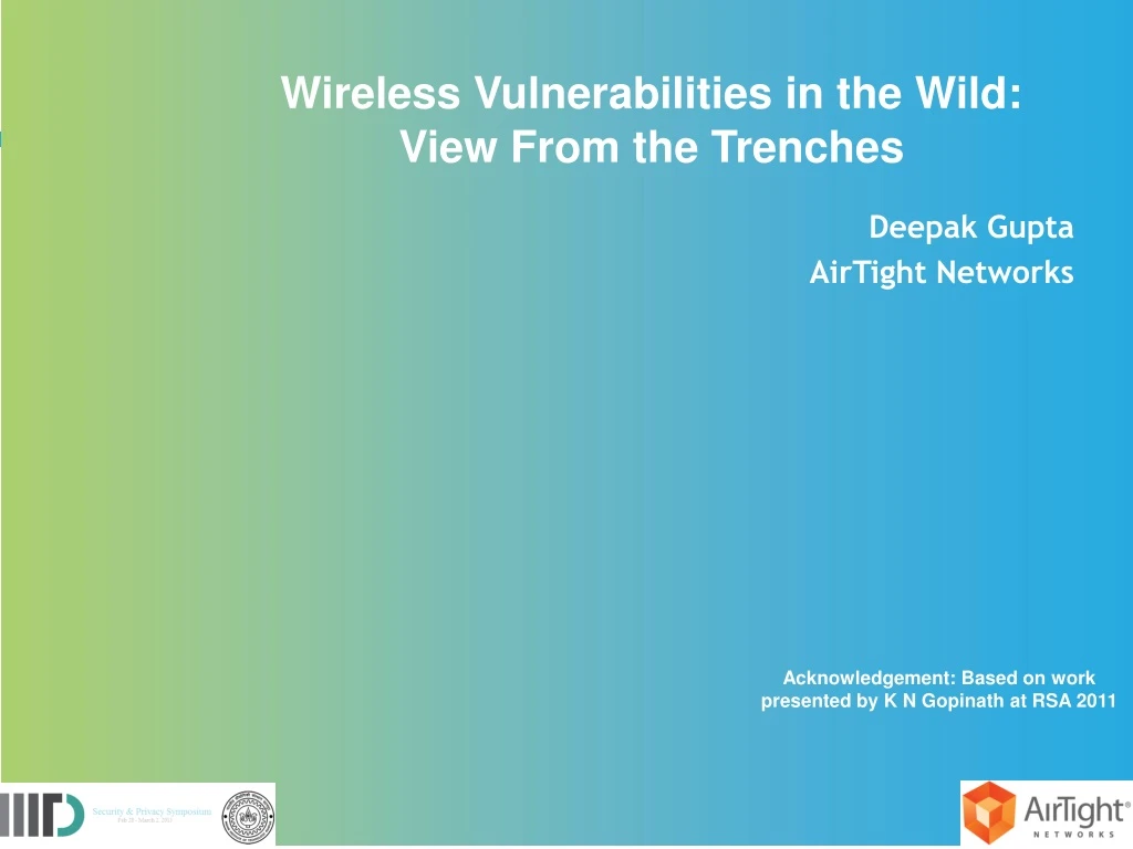 wireless vulnerabilities in the wild view from