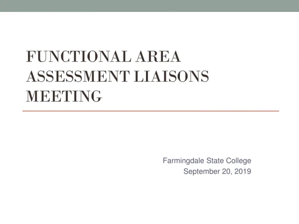 Functional Area Assessment Liaisons Meeting