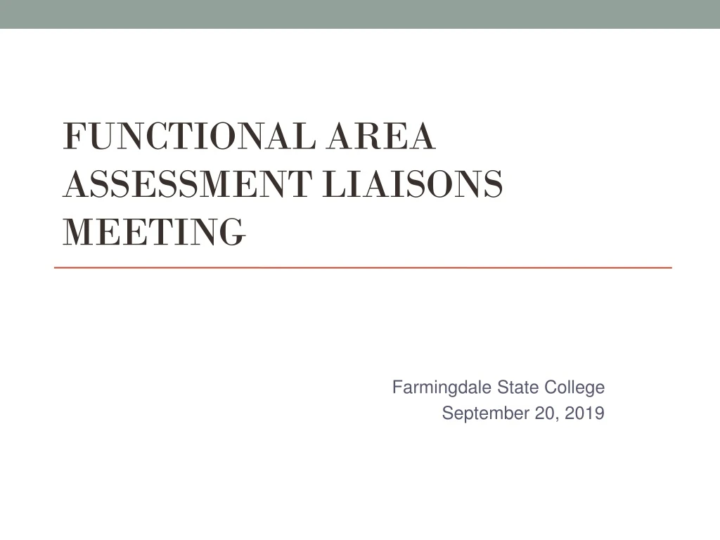 functional area assessment liaisons meeting