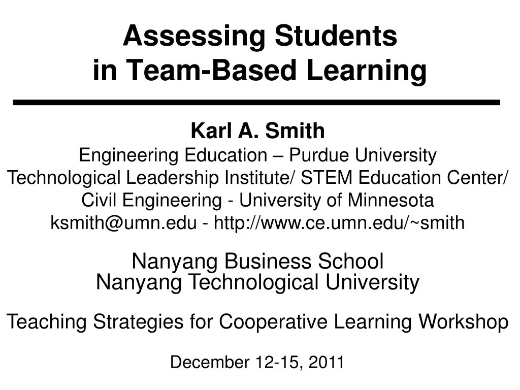 assessing students in team based learning