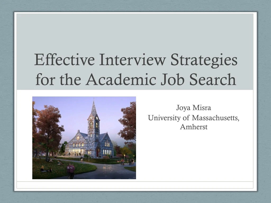 effective interview strategies for the academic job search