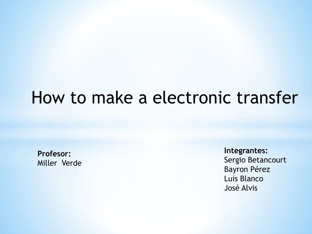 how to make a electronic transfer