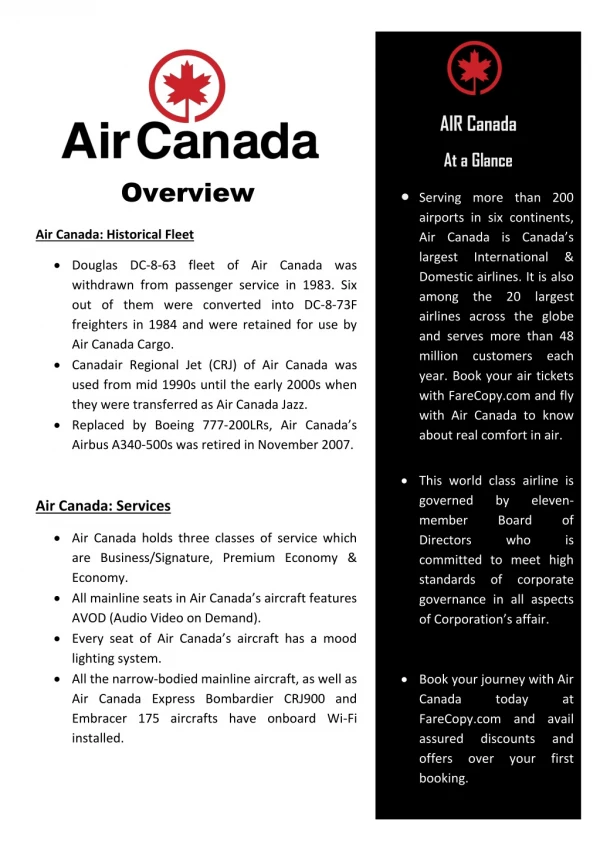 Air Canada - Air Canada Flights - Cheap Flights | Farecopy.com