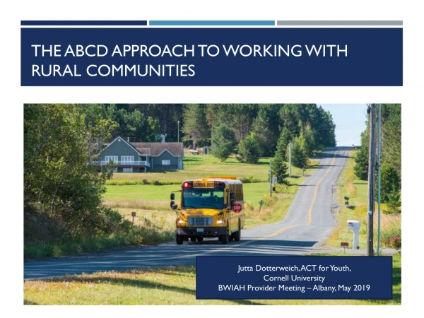The ABCD Approach to Working with Rural Communities