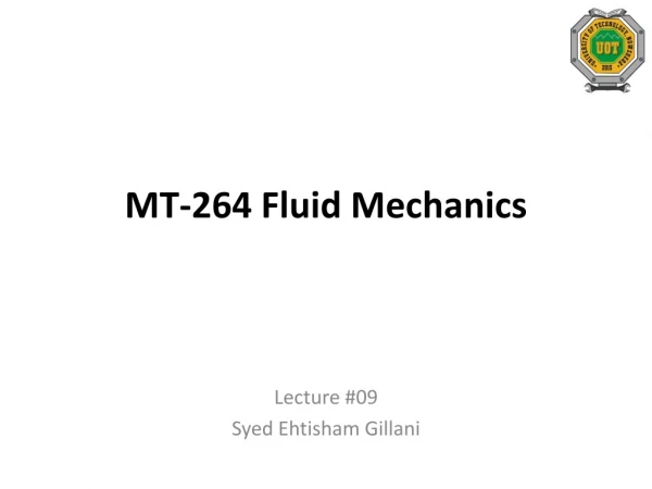 MT-264 Fluid Mechanics