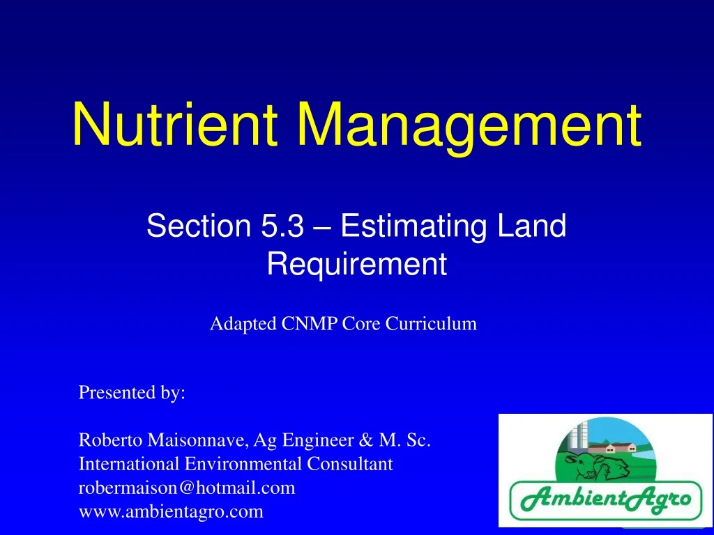 nutrient management