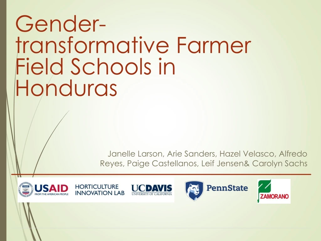 gender transformative farmer field schools in honduras