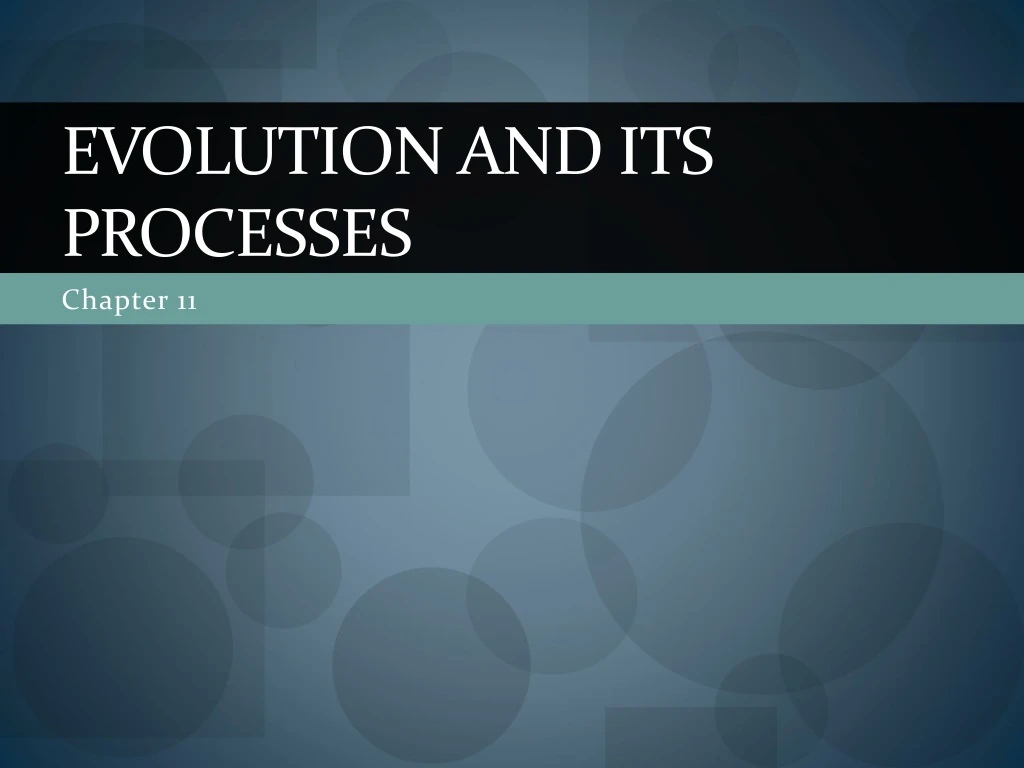 evolution and its processes