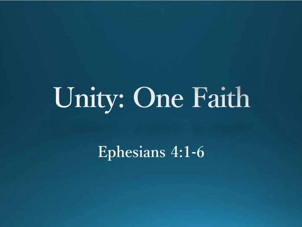 unity one faith