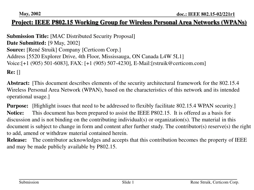 project ieee p802 15 working group for wireless