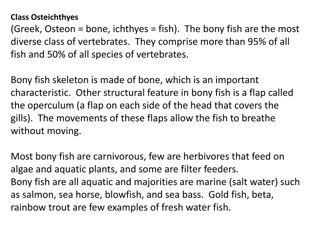 class osteichthyes greek osteon bone ichthyes