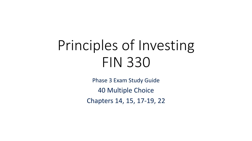 principles of investing fin 330