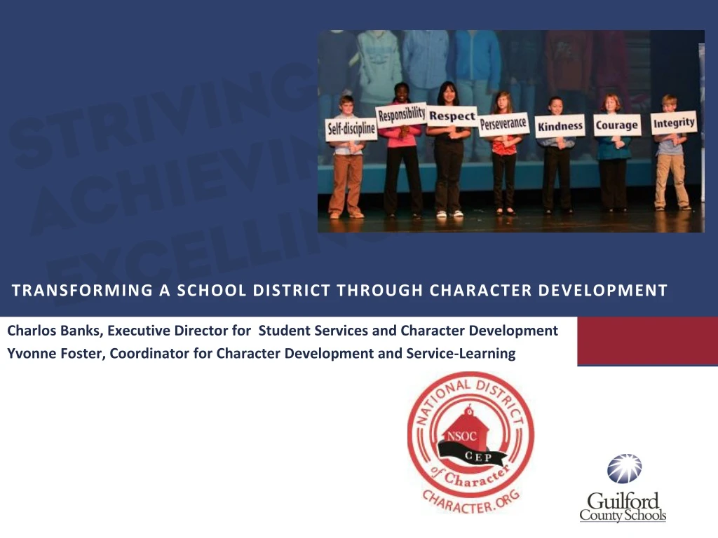 transforming a school district through character development