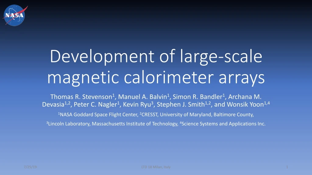 development of large scale magnetic calorimeter arrays