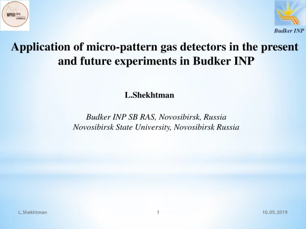 Application of micro-pattern gas detectors in the present and future experiments in Budker INP