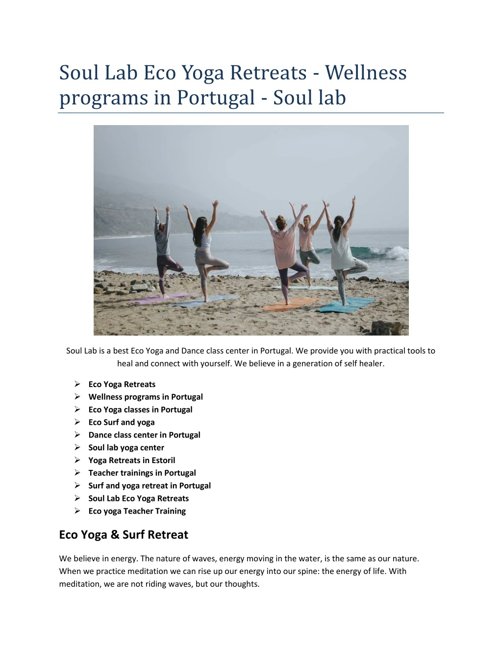 soul lab eco yoga retreats wellness programs